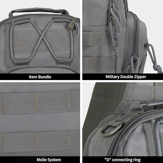 BOMTURN Tactical Backpack-1000D Waterproof Military Backpack/Laser-Cut/CCW Bags Sling Bag Tactical Satchel Shoulder Bag Men