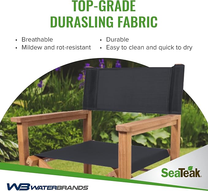 SeaTeak Director's Chair | with DURASLING Fabric Seat Cover | Foldable Director’s Chair