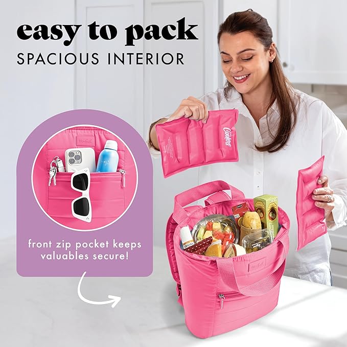 Fit & Fresh Carefree Cooler Collection – Insulated, Leakproof, Water-Resistant Tote & Mini Sling Bag for Summer Pool & Travel