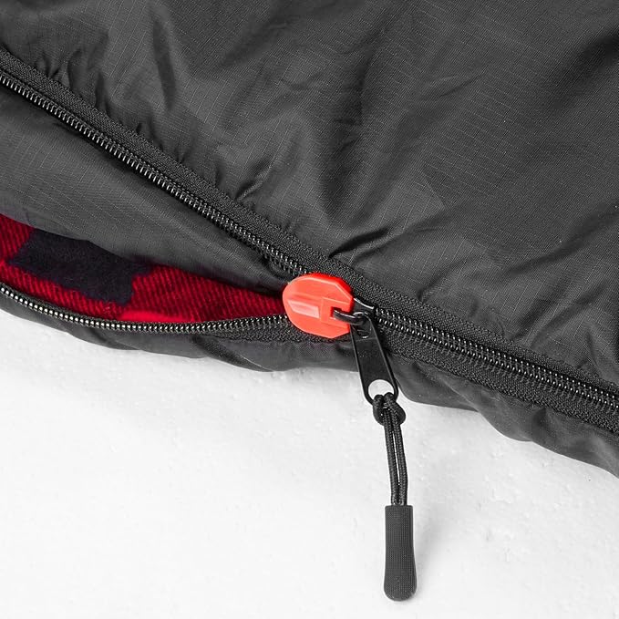 AGEMORE Cotton Flannel Double Sleeping Bags for Adults, Cold Weather Waterproof Queen Size Sleeping Bag, 2 Person Double Wide Warm Sleeping Bag for Family or Couples Outdoor Camping or RV Traveling