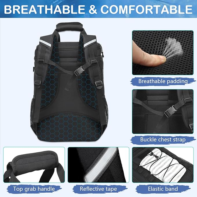 Tactical Cooler Backpack - 42 Cans Backpack Coolers Insulated Leak Proof for Men Adults, Soft Cooler Insulated Backpack for Lunch, Work, Camping, Hiking, Picnic, Beach & Travel