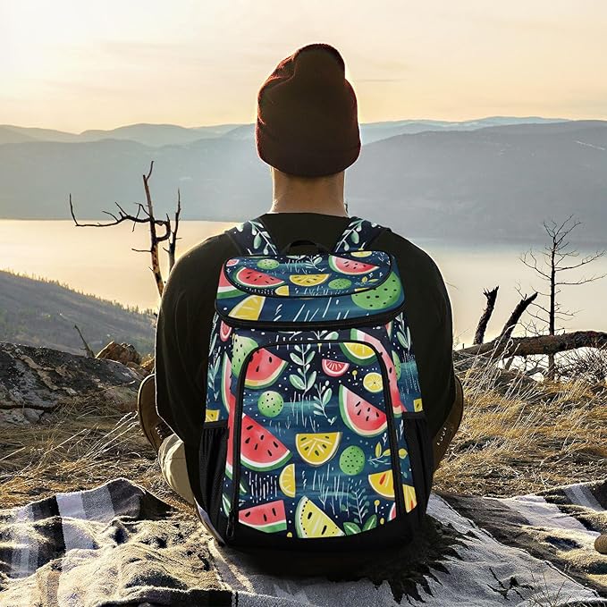 YETTASBIN Leakproof 36 Cans Cooler Backpack for Men Women - Watermelom Insulated Backpack Cooler Large Capacity Waterproof Lunch Bag for Hiking, Camping, Beach, Fishing, Work
