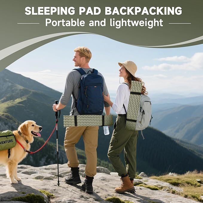 Ultralight Closed Cell Foam Sleeping Pad for Hiking,Moisture-Proof Folding Sleeping Pad Backpacking,Sleeping Mat for Camping,Car Camping Mats