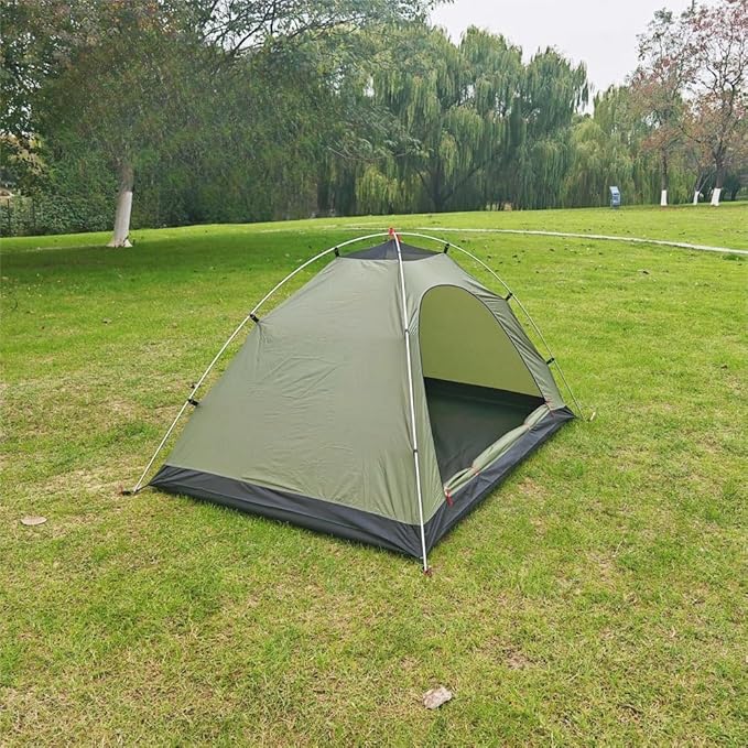 Single Mesh Tent, Ultralight Screen House with 3000 Waterproof Bathtub Floor 2 Door Ladder Design Perfect for Camping Hiking Backpacking Traveling Fishing