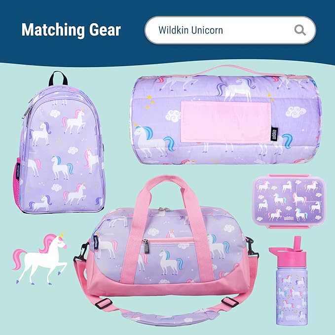 Wildkin Kids Ice Packs (4 Packs) for Boys & Girls, Perfect for Daycare & Preschool Slim & Reusable Ice Packs, Keep Lunches Fresh & Cool for School & Travel, Portable Ice Packs for Kids (Unicorn)