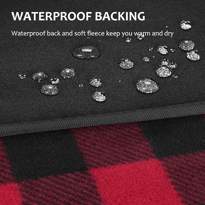 Tirrinia Large Waterproof Outdoor Blanket, Soft Warm Windproof Stadium Blanket with Sherpa Fleece and Foldable for Outdoor Sport, Baseball, Football, Beach, Concerts, Car