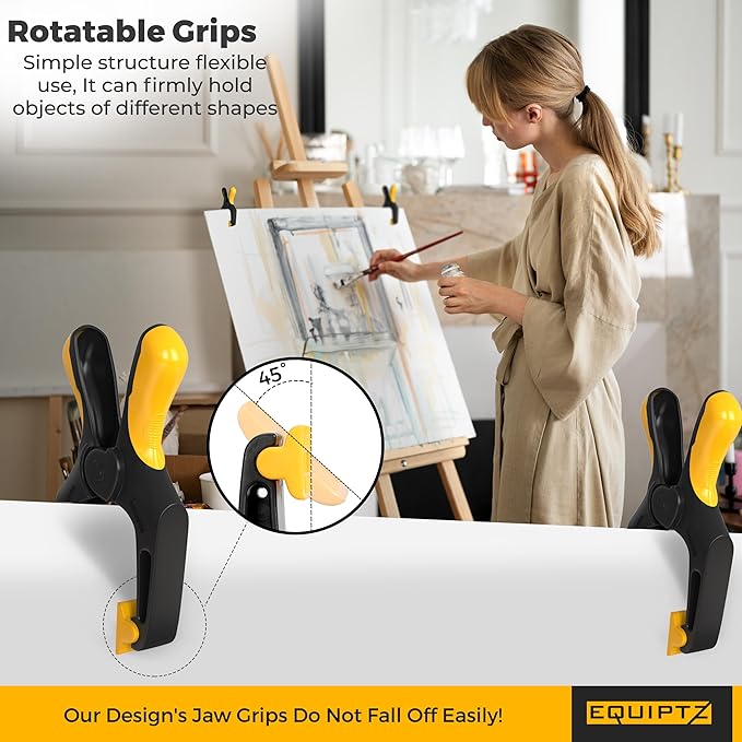 Small Spring Clamps 3 inch - 20 Pack Clamps for Backdrop Stand, Tarps, Crafts & Pool Cover with 1.5 Inch Mouth Opening - Mini Clamps for Photography Studio with Non-Detachable Jaw Pads