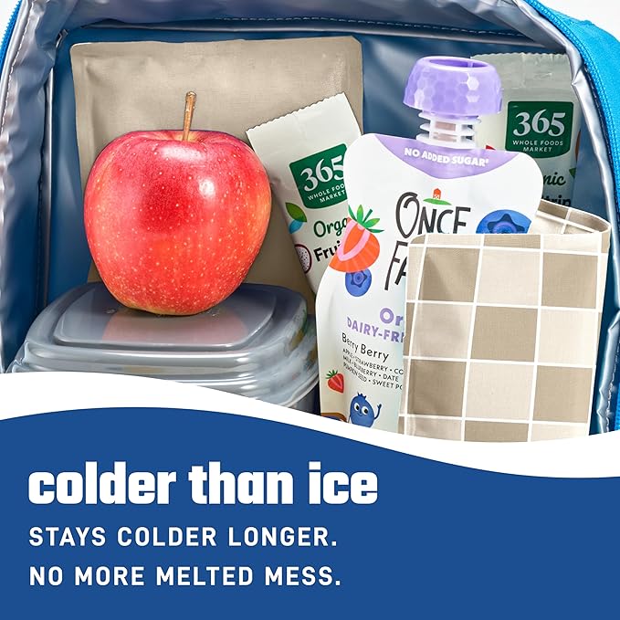 Fit & Fresh Cool Coolers 2 Pack Soft Ice for Lunch Bags, Flexible Stretch Nylon, Durable, Reusable Lunch Box Ice Packs, Soft Ice, Reusable Freezer Packs, Lunch Ice, Easy to Clean, Taupe Checkerboard