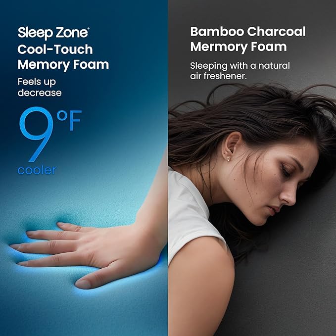 SLEEP ZONE 4 Inch Full Mattress Topper, Dual Layer 2'' Gel Memory Foam + 2'' Breathable Fluffy Cool Waterproof Removable Pillow top Pad for Back Pain, Comfort Support, White