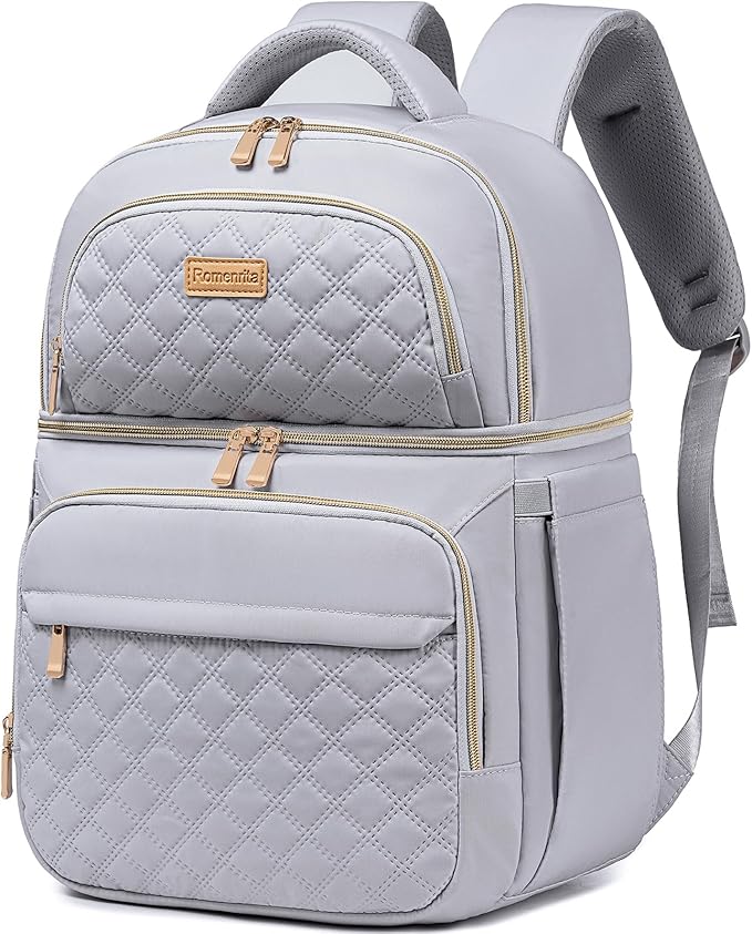 Lunch Backpack Insulated Coolers Backpacks - Lunch Bag for Women Double Decker Lunch Box, Leakproof Lunchbag Large Lunchbox Back Pack Lunch Cooler Bag for Picnic Beach Camping Work