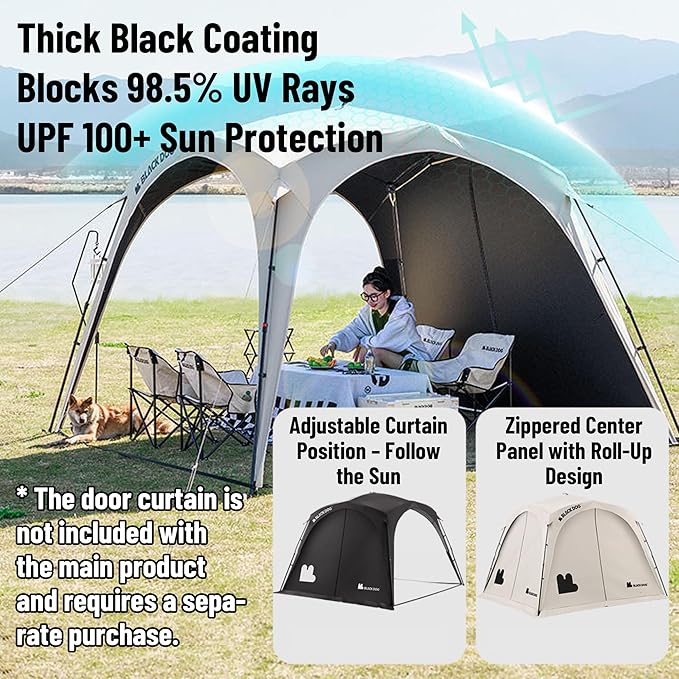 Blackdog Camping Canopy Tent - Quick Easy Set up Instant Pop up Tents for Camping, 4-6 Person UV Resistant Sun Shelter for Sporting Events, Family Camping Trip, Outdoor Activities