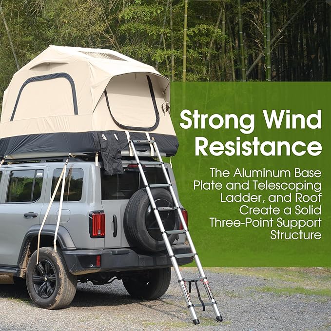 HOMEFUN Inflatable Rooftop Tent for Car Truck, 2 Person Roof Tent with Waterproof 300D Fabric, Windproof Design for Overlanding and Outdoor Adventure,Easy to Set Up