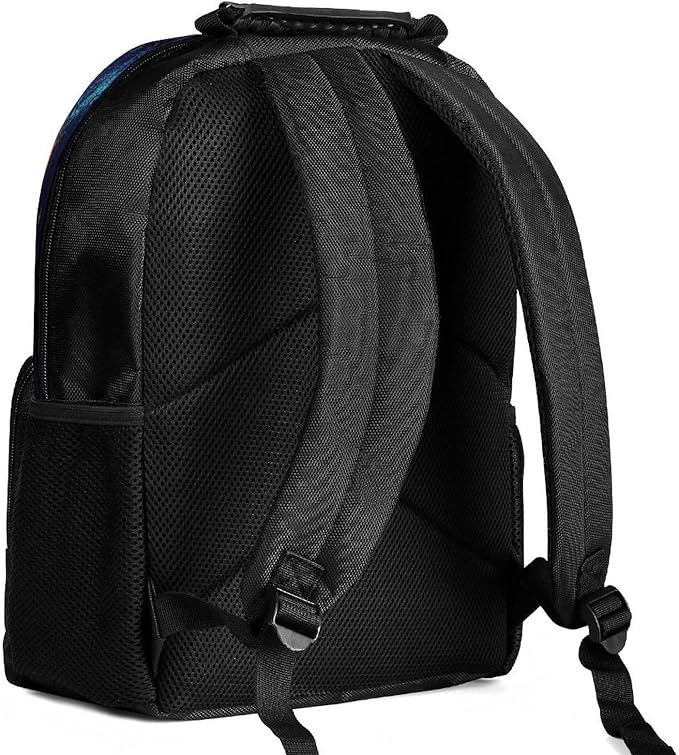 Polyester Daypack Bookbag for Gym Business Bicycle, Large Capacity Multipurpose Anti-Theft Carry On Bag, Colorful Space Eagle Art Travel Hiking Daypack
