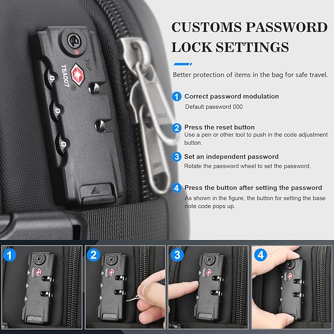 POSO Vacuum Backpack Travel – Expandable Compression Carry On Backpack with Vacuum Pump, Water-Resistant TSA Lock Travel Bag, 17" Laptop Backpack for Men Women, Business Airplane Flight Luggage