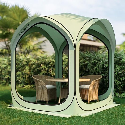 6x6FT Pop-Up Screen House Tent, Instant Portable Screen Room Canopy with Mesh Doors and Carry Bag for Patio, Backyard, Deck, Camping, and Outdoor Activities,Seafoam Green