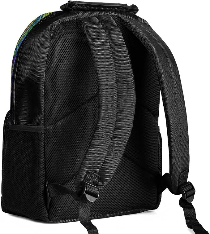Lightweight Daypack Bookbag for Trekking Business Walking Cycling, Big Capacity Anti-Theft Multipurpose Carry On Bag, Colorful Trippy Cat Business Computer Bag