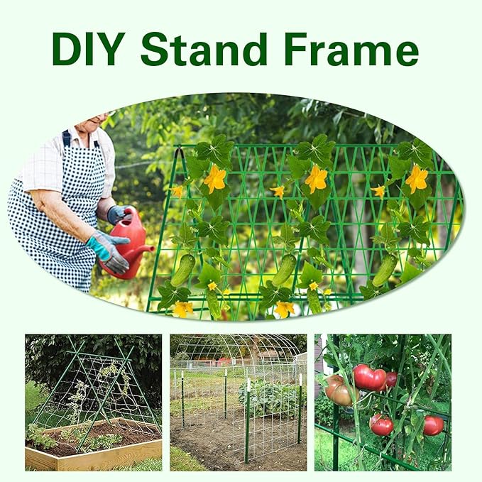 Plant Stakes 36 inch, 3ft Steel Garden Stakes 25 Pack, Sturdy Plant Support for Climbing Plants, Tomatoes, Beans, Cucumbers, Peppers, Flowers, Potted, Strengthen and Stem to Grow Better
