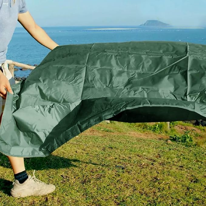 JEELAD Tent Footprint Camping Tarp Picnic Mat Waterproof Tent Floor Saver Ultralight Ground Sheet Mat for Hiking, Backpacking, Hammock, Beach with Storage Bag (Black, L)