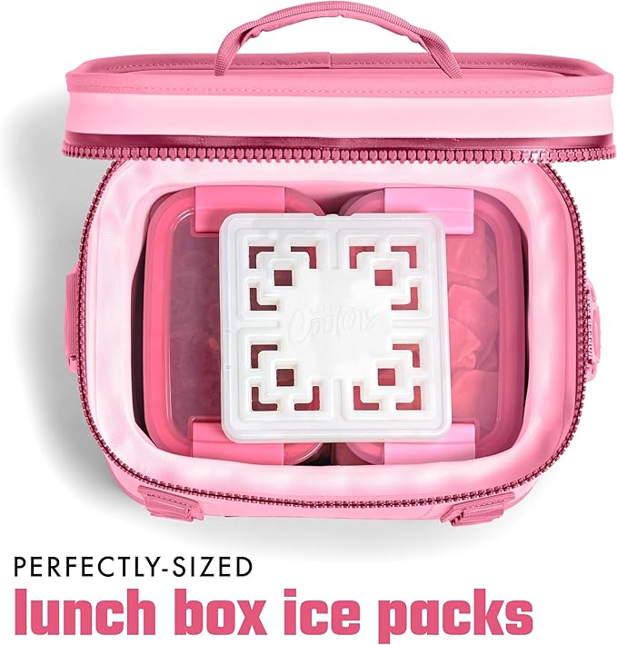 Cool Coolers Fashion Ice by Fit & Fresh, 4 Pack Large Slim Ice Packs, Unique Ice Pack Design for Womens Lunch Bag, Space Saving Reusable Ice Packs for Lunch Boxes, Cooler Ice Packs, Pearl White, 4PK