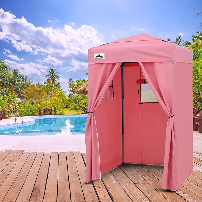 EAGLE PEAK Flex Ultra Compact 4x4 Pop-up Canopy Tent with Vented Top, Sun Shelter, Fast Set Up Changing Room, Portable Privacy Canopy for Camping, Photoshoots, and More (Pink)