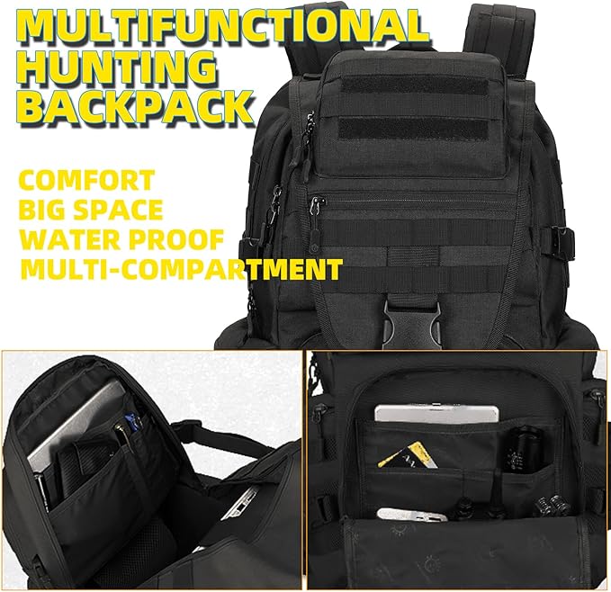 50L Military Tactical Backpack Hiking Waterproof Backpack Large Military Pack 3 Day Assault Pack Molle Bag Rucksack
