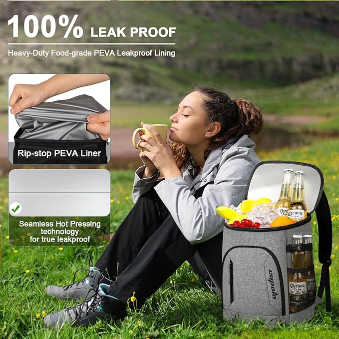 Capolo Cooler Backpack for Men Women Insulated Backpack Cooler Leak Proof Thermal Bag Beverage Soft Cooler Bag Lunch Backpack for Camping 30/45 Cans