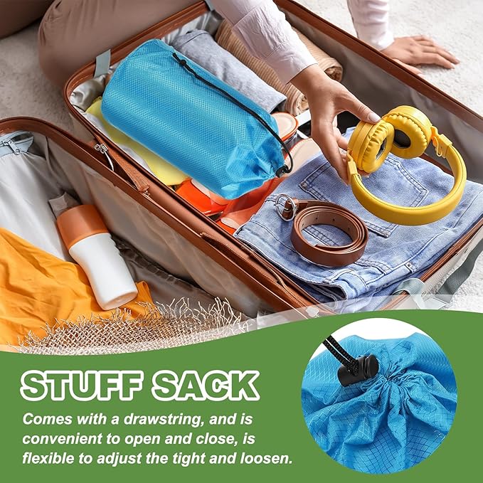 PATIKIL Stuff Sack, Waterproof Outdoor Storage Sack Portable Drawstring Dust Flap Bag for Hiking Backpacking