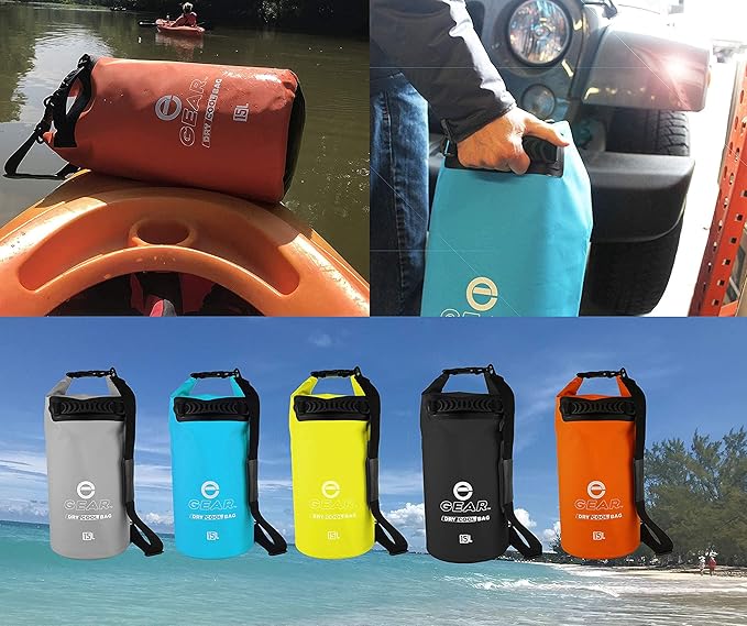 Enthusiast Gear Insulated Dry Bag Floating Cooler – 10L / 15L / 25L Roll Top, Leak Proof, Waterproof, Collapsible, with Padded Shoulder Strap - Perfect for Kayaking Fishing Beach