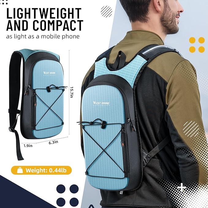 Hydration Backpack with 2L TPU Water Bladder, Lightweight Hiking Water Backpack, Running Hydration Pack for Cycling Climbing Camping Rave, Hydropack for Men Women