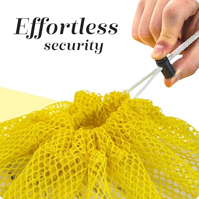 Handy Laundry Mesh XL Laundry Bag - Durable, Machine Washable with Secure Drawstring Closure - Perfect for College Dorms, Laundromats, Apartments (Yellow, Large 24" x 36")