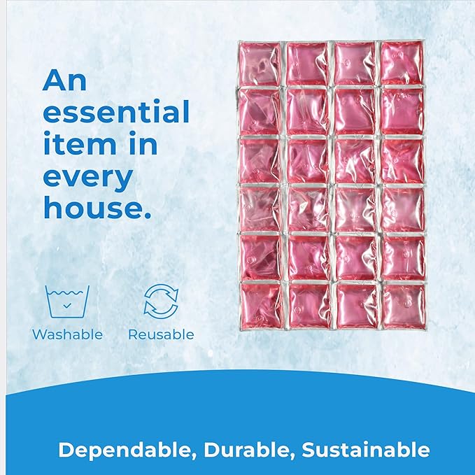 ICY-COOLS Reusable Ice Packs for Coolers - Flexible Ice Sheets, Flat and Long-Lasting for Camping or Lunch Boxes, 10x16 & 8x12, 1 or 3 Pack