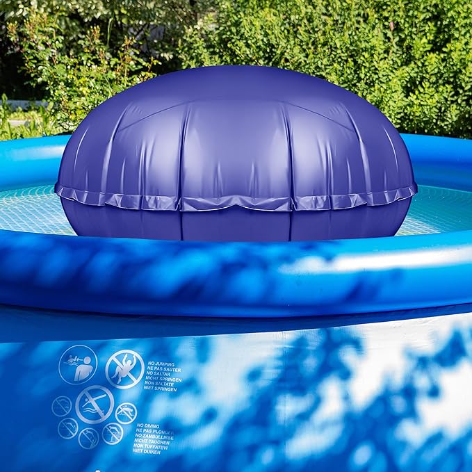 Round Pool Pillow for Above Ground Pools - 8ft Air Pillow for Winterizing, 0.5mm PVC Material, 2x 16.5ft Rope