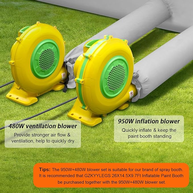 Bounce House Blower for Inflatables, 950W+480W Powerful Inflatable Blower Portable Fan Pump for Inflatable Bouncy Castle, Bubble House, Jump Slides, Water Slide, Spray Booth