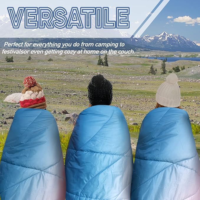 Outdoor Puffy Camping Blanket, Lightweight Down Alternative Puffy Printed Camping Large Ultra Warm Hammock Top Quilt Waterproof Blanket for Traveling Picnic Beach Party Cold Weather (Arizona Fade)