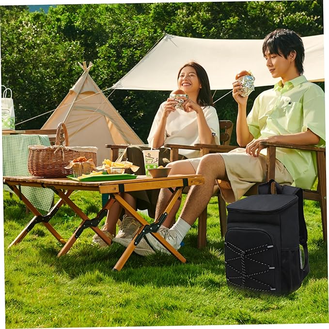 Cooler Backpack Cool Bag 36 Cans Insulated Picnic Backpack Waterproof Leak Proof Cooler Backpack for Camping Hiking Lunch BBQ Black Cooler Backpack Cool Bag Backpack Insulated Backpack Cooler