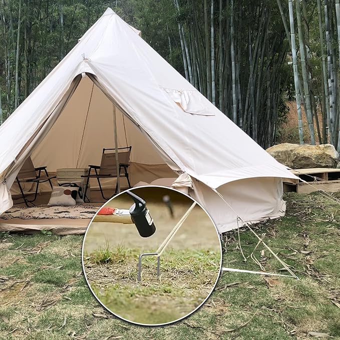 6 Inch Tent Stakes, 25 Pack Galvanized U-Shaped Stakes for Outdoor Use, 11 Gauge Landscape Fabric Staples, Ground Stakes for Secure Tents, Canopies, and Weed Barrier Fabric