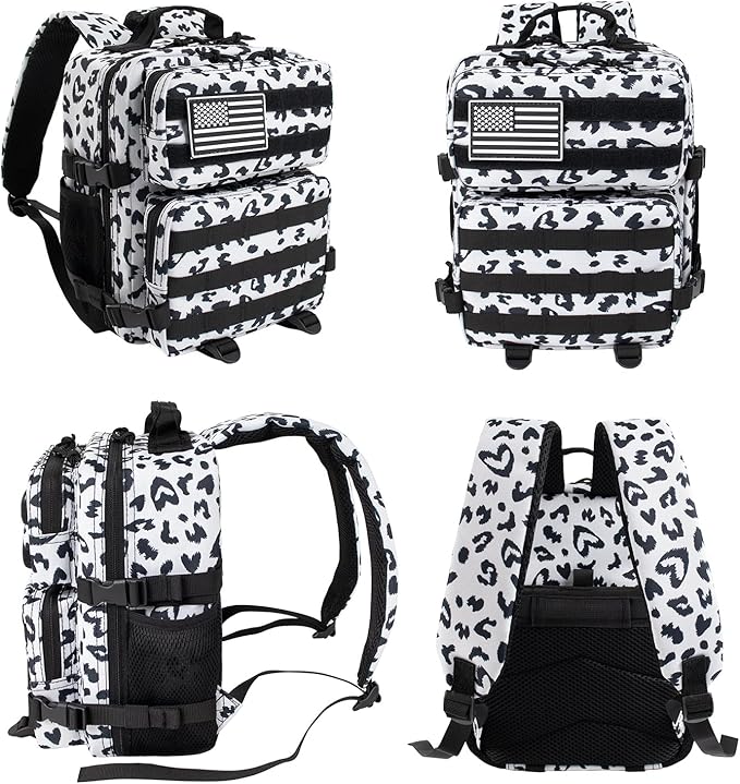 12L Mini Tactical Military Backpack for Women Army Assault Pack Bag Small Rucksack with Bottle Holder Work Gym Bag - 12L Heart Print Backpack Mini Small Pack