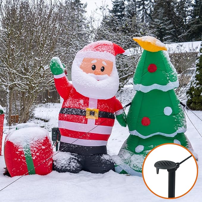 30 Sets Inflatable Ground Stakes and Tethers, 5.7" Yard Inflatable Plastic Stakes Heavy Duty with Hooks and Ropes, Camping Tent Stake for Outdoor Yard Inflatable Accessories Halloween Christmas Decor