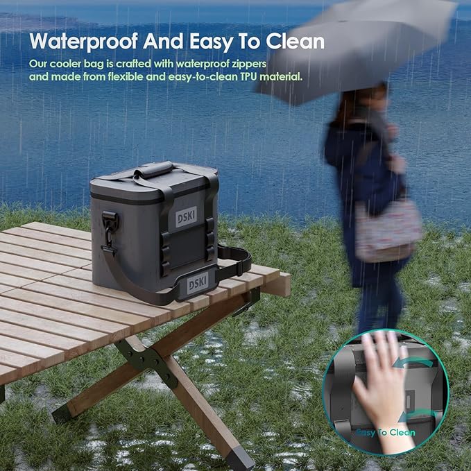 34 Can Soft Cooler Soft Ice Bag Deep Freeze Cooler Ice Chest Collapsible Leak-Proof for Beach Coolers Travel Cooler for Camping, Kayaking, Fishing