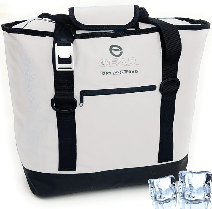 Enthusiast Gear Dry Bag Cooler Tote – Collapsible, Waterproof and Leak-Proof Soft Sided Cooler Bag - Pool, Beach - 20 or 36 Cans