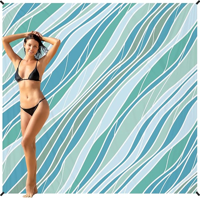 BYDOLL Beach Blanket Waterproof Sandproof Large 78''×81''/10'×9' Sand Free Oversized Sandless Picnic Mat Water Proof Packable Lightweight Blanket for Beach Camping Hiking Travel