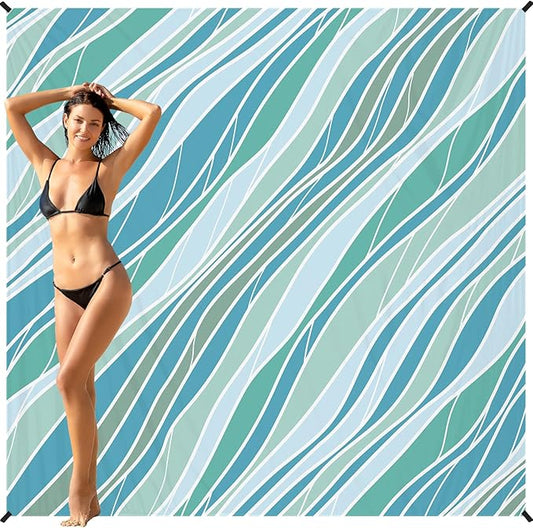 BYDOLL Beach Blanket Waterproof Sandproof Large 78''×81''/10'×9' Sand Free Oversized Sandless Picnic Mat Water Proof Packable Lightweight Blanket for Beach Camping Hiking Travel