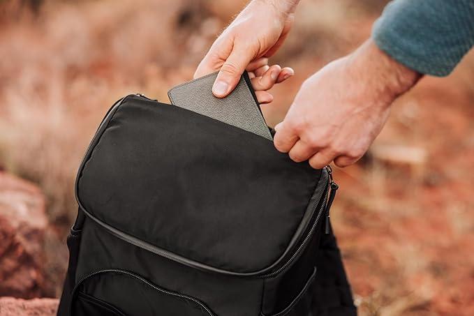 PICNIC TIME PTX 2.0 Tarana Backpack Cooler, Soft Cooler Backpack, Insulated Lunch Bag, Backpack Cooler made with Recycled Material, Upcycled Cooler Bag, (Black)