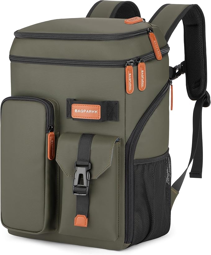 Insulated Cooler Backpack,33/45 Cans Multifunctional Double Deck Leakproof Cooler Bag with Sternum Strap,Large Capacity Lightweight Travel Camping Beach Backpack