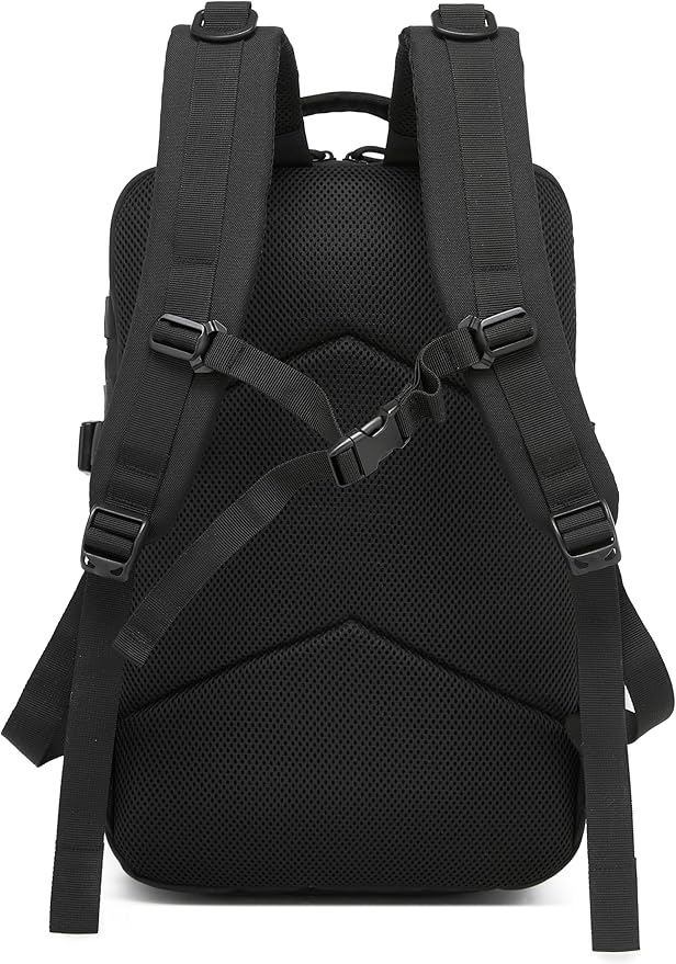 Wotony Military Tactical Backpack for Men Waterproof Daypack 3 Day Assault Pack Laser-Cut MOLLE Webbing Design with Water Bottle Holder Black Small Tactical Assault Bag