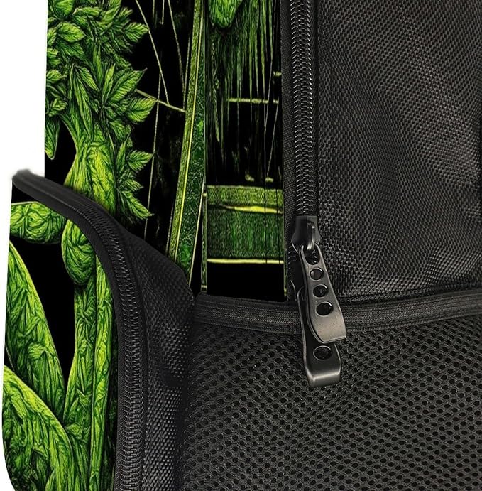 Rucksacks Lightweight Multipurpose Anti-Theft Beauty Green Marijuanaweed Leaf Woman Shoulder Bag Big Capacity Traveling Camping Backpack With Side Pockets