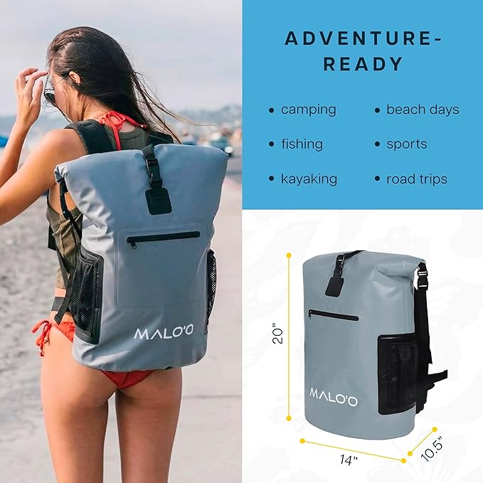 Malo’o Pro Adventure Insulated Backpack Cooler, Leakproof Soft Cooler Backpack for Camping, Fishing, Hiking, Kayaking, Beach
