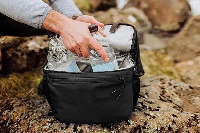 PICNIC TIME Tarana Backpack Cooler, Insulated Leakproof Backpack Made With Recycled Bottles, Portable Ice Chest For Beach, Hiking, Camping, Picnic, Lunch, Travel, Outdoor Adventures (Carbon Black)