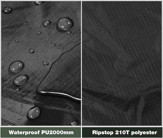 REDCAMP Hammock Rain Fly Camping Tarp Waterproof, 10x10ft Lightweight Backpacking Rain Tarp Shelter for Hiking Outdoor, Black