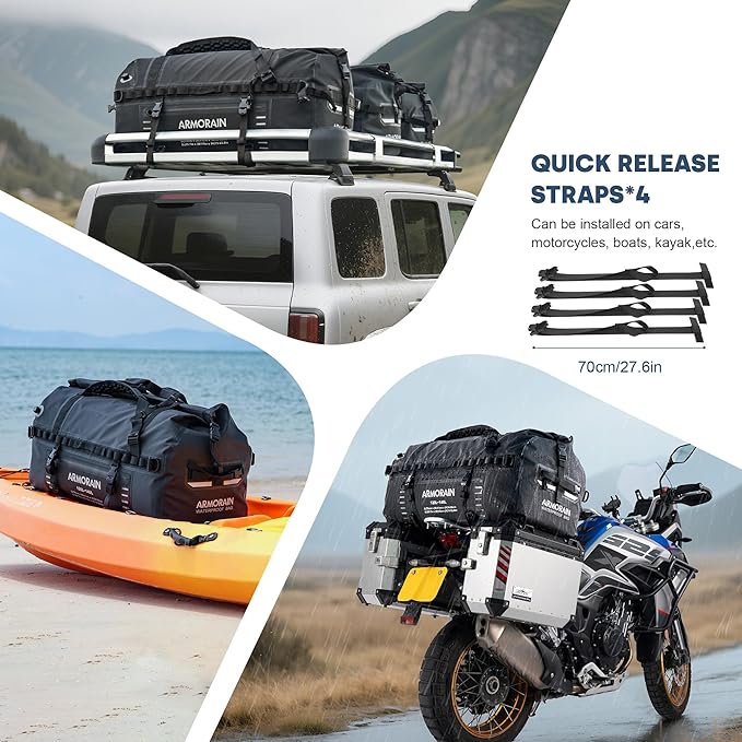 120-140L large Capacity Airtight Waterproof Travel Dry Bag,Equipped with Durable Inflatable Shoulder Straps and Handles Suitable for Diving Equipment Motorcycles Rowing Kayaking Camping